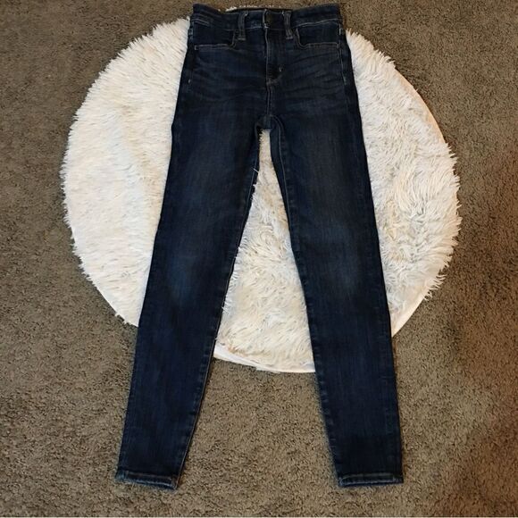 AMERICAN EAGLE 🦅 SZ 000 NEXT LEVEL STRETCH HIGH WAIST JEANS - Picture 4 of 7